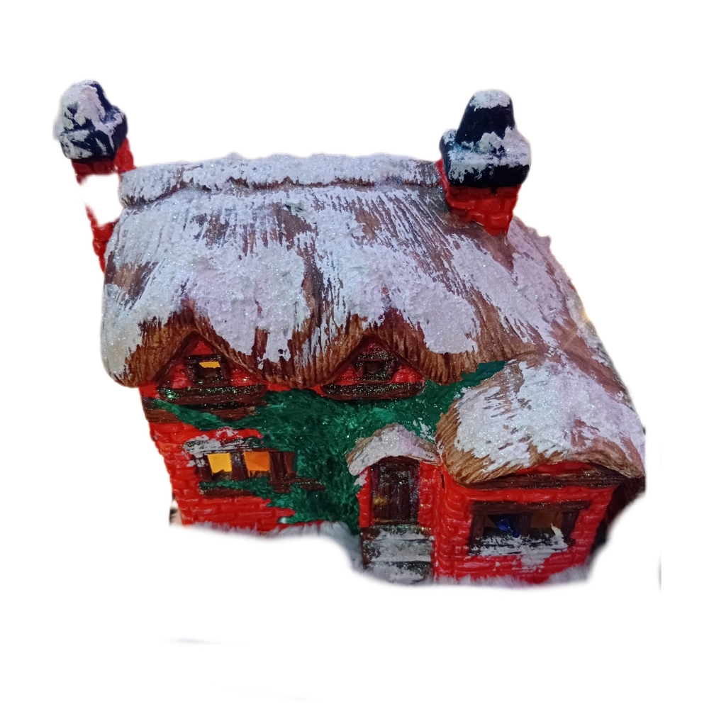 Charming Snow-Covered Holiday Village House